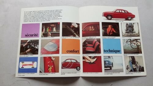 Saab V4 De Luxe 1968 depliant originale testo FRANCESE french …