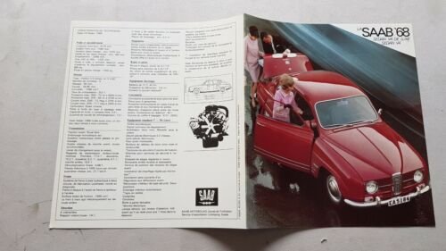 Saab V4 De Luxe 1968 depliant originale testo FRANCESE french …