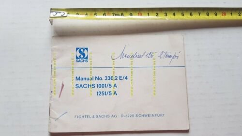 Sachs 100-125 5A 1971 manuale uso originale inglese owner's manual