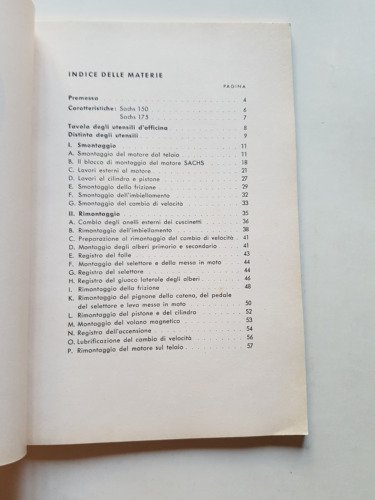 Sachs 150 - 175 1954 manuale officina italiano originale workshop …