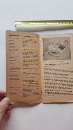 Sachs 50 1954 manuale uso originale FRANCESE owner's manual FRENCH