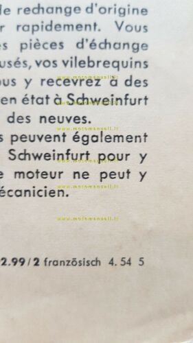 Sachs 50 1954 manuale uso originale FRANCESE owner's manual FRENCH