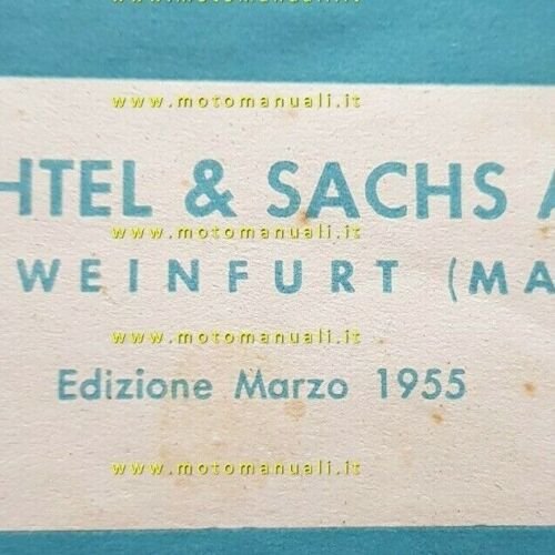 Sachs 50 motore 1955 manuale uso originale ITALIANO owner's manual