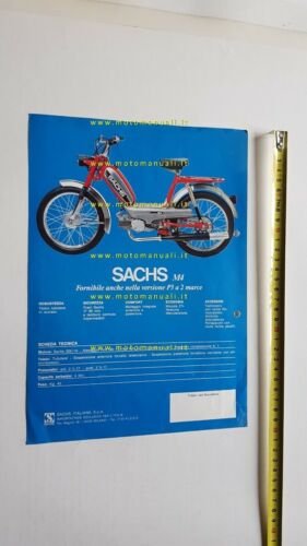 Sachs M4 50 1974 depliant italiano ciclomotore originale brochure