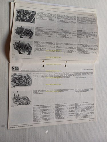 SACHS motore 1001-1251 A-B-C-D 1976 manuale officina INGLESE originale