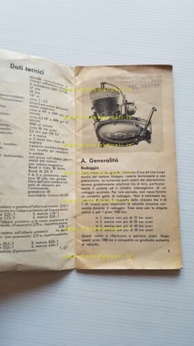 Sachs motore 150 1951 manuale uso manutenzione libretto italiano originale