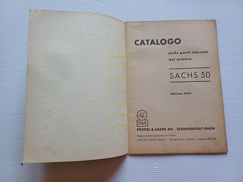 Sachs Motore 50 1954 catalogo ricambi originale italiano