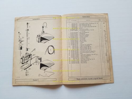 Sachs MOTORE 50 Saxonette 1963 catalogo ricambi originale spare parts …