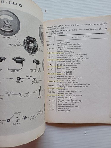 Sachs Motore 98 M 50 1950 circa catalogo ricambi originale …