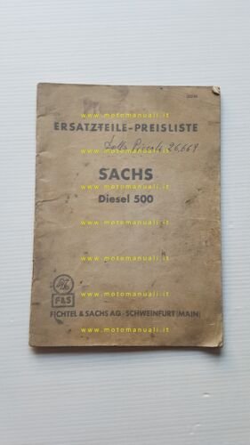 Sachs motore Diesel 500 1955 catalogo ricambi TEDESCO originale