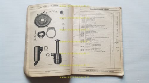 Sachs motore Diesel 500 1955 catalogo ricambi TEDESCO originale