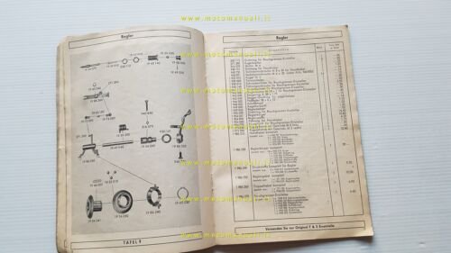 Sachs motore Diesel 500 1955 catalogo ricambi TEDESCO originale