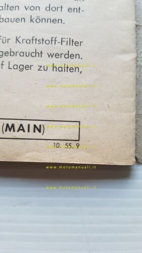 Sachs motore Diesel 500 1955 catalogo ricambi TEDESCO originale