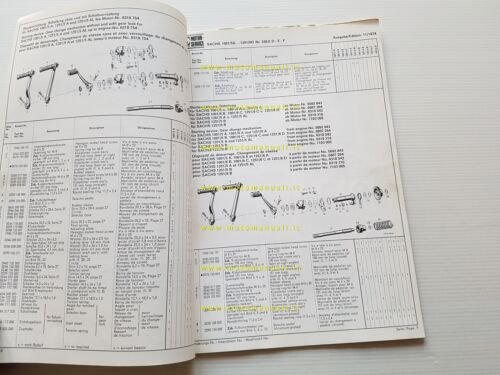 Sachs MotorI 100-125 1001\5-6A -1251\5-6 A-B-C-D 1974 catalogo ricambi originale