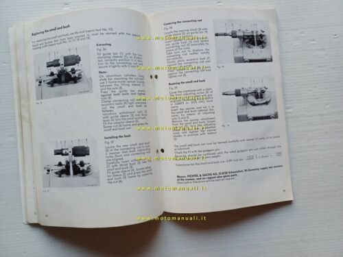 SACHS motori 100-125 5-6 V 1972 manuale officina INGLESE originale