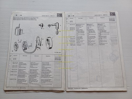 Sachs Motori 125 175 250 255 7V 1978 catalogo ricambi …