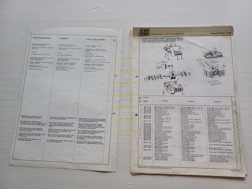 Sachs motori 1252/7A-1752/7A 1976 catalogo ricambi originale engine catalogue