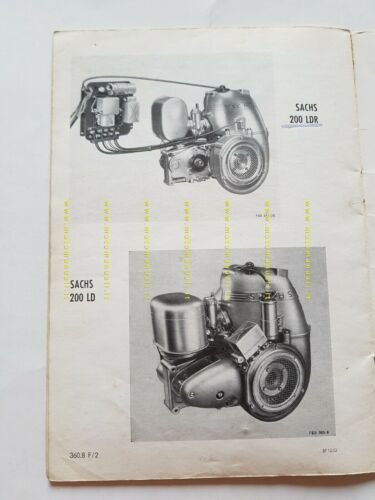Sachs motori 200 LD - 200 LDR Messerschmitt manuale officina …