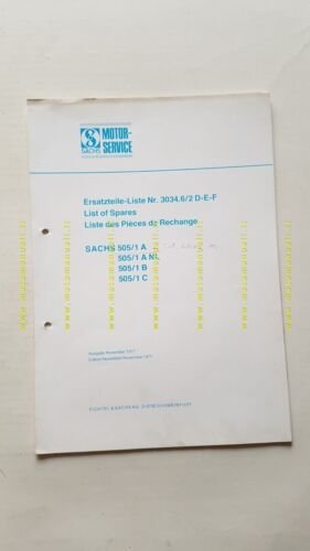 Sachs motori 50 505/1 A\B\C 1977 catalogo ricambi originale engine …