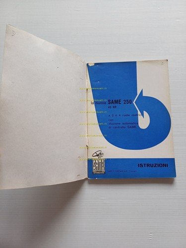 SAME 250 - 250 D.T. 1961 trattore manuale uso manutenzione …