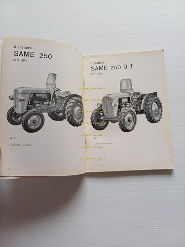 SAME 250 - 250 D.T. 1961 trattore manuale uso manutenzione …