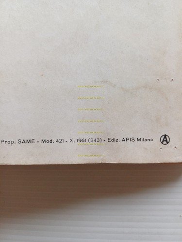SAME 250 - 250 D.T. 1961 trattore manuale uso manutenzione …