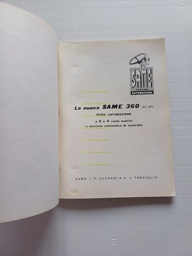 SAME 360 - 360 D.T. 1960 trattore manuale uso manutenzione …