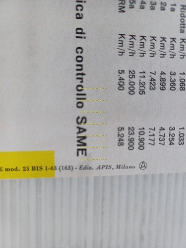 Same trattore modello 250 1963 depliant italiano originale
