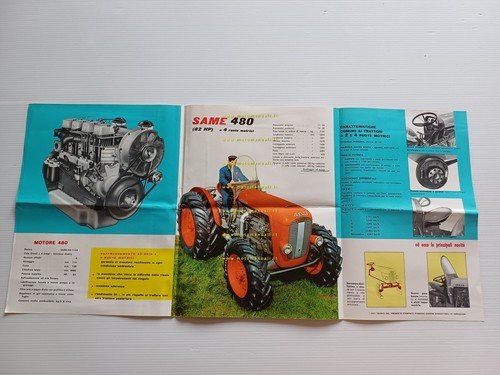 Same trattore modello 480 1961 depliant italiano originale