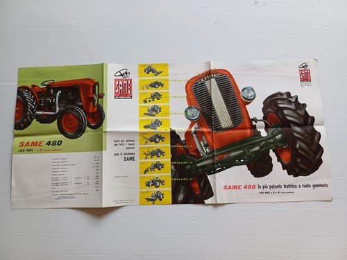 Same trattore modello 480 1961 depliant italiano originale