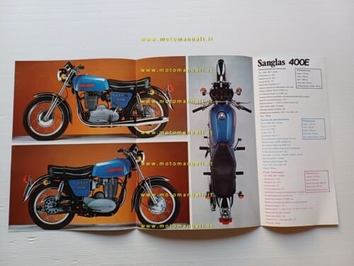 Sanglas 400 E 1975 depliant Spagnolo originale moto