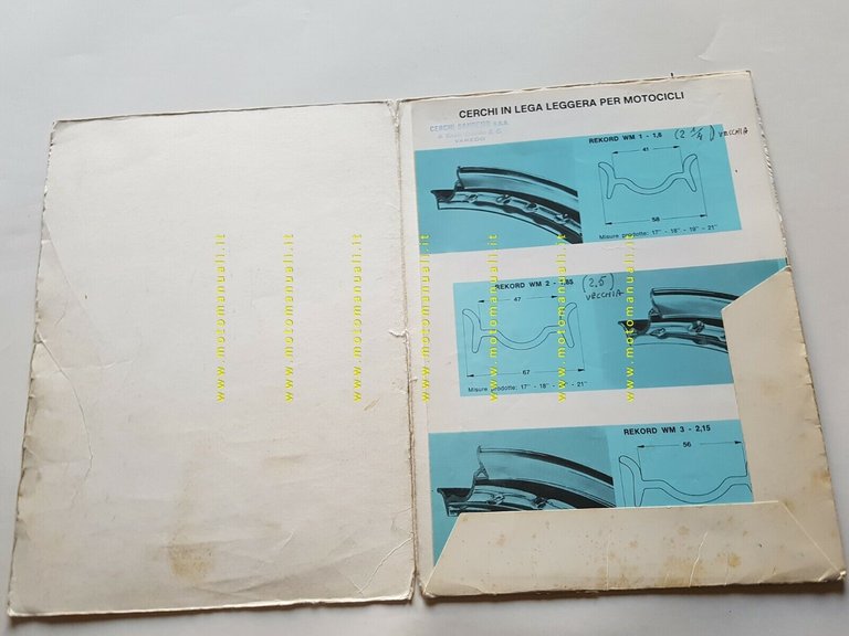 SANREMO catalogo cerchi moto ciclomotori anni 70 originale