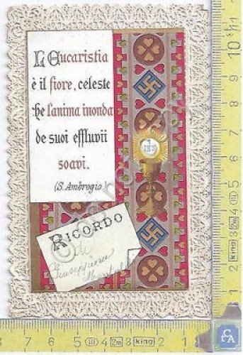 Santino in pizzo - Lace-edged Holy Card - Primi 900 … | Immagine principale