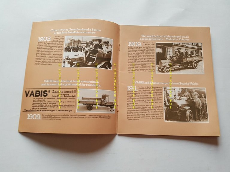 SCANIA storia-modelli 1903-51 opuscolo da CARTELLA STAMPA originale NO depliant