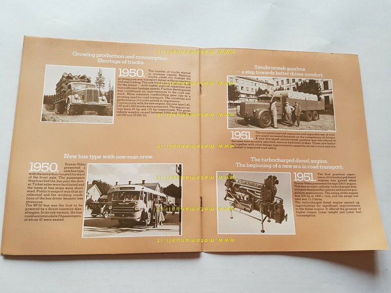 SCANIA storia-modelli 1903-51 opuscolo da CARTELLA STAMPA originale NO depliant