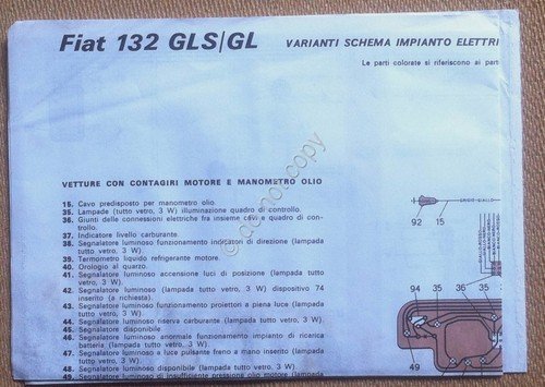 Schema elettrico Fiat 132 GLS/GL