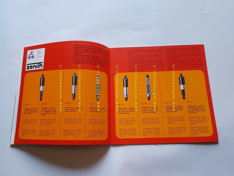 SEBAC catalogo ammortizzatori moto ciclomotori 1972 originale