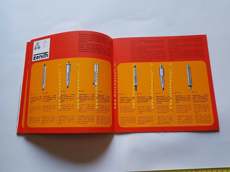 SEBAC catalogo ammortizzatori moto ciclomotori 1972 originale