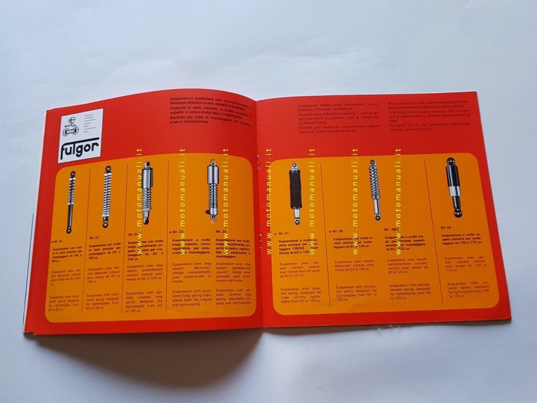 SEBAC catalogo ammortizzatori moto ciclomotori 1972 originale