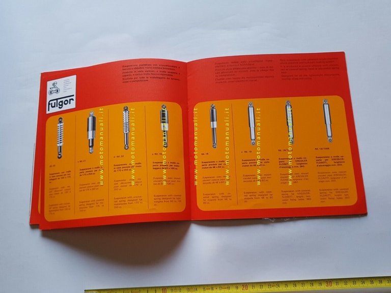 SEBAC catalogo ammortizzatori moto ciclomotori 1972 originale