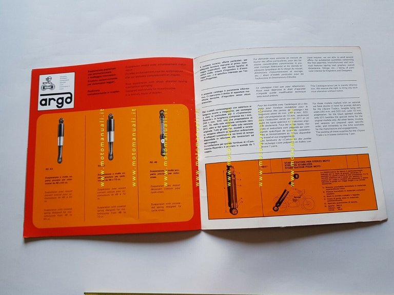 SEBAC catalogo ammortizzatori moto ciclomotori 1972 originale