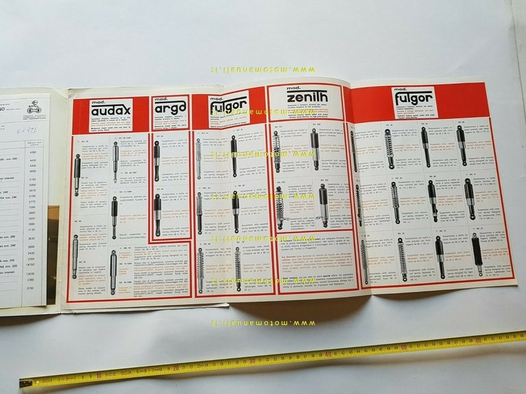 SEBAC catalogo ammortizzatori moto ciclomotori anni 70 originale
