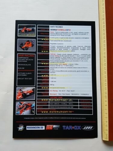 Senna Formula SF01 monoposto motore MV AGUSTA 2008 depliant ITALIANO …