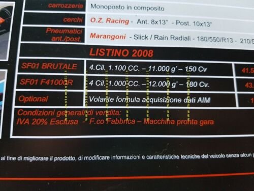 Senna Formula SF01 monoposto motore MV AGUSTA 2008 depliant ITALIANO …