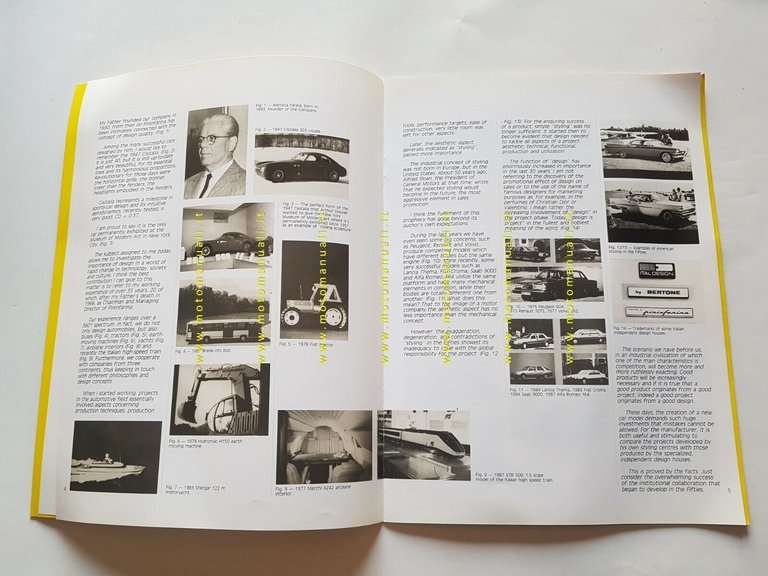 Sergio Pininfarina Design presentazione Accademia Svezia 1987 opuscolo originale