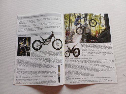 Sherco cartella stampa Salone Parigi 2005 depliant inglese francese originale