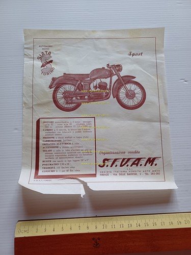 SIATA 160 Sport anni 50 depliant italiano originale
