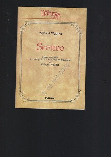 Sigfrido Wagner Opera Lirica Libretto I grandi de L'Opera De … | Immagine principale