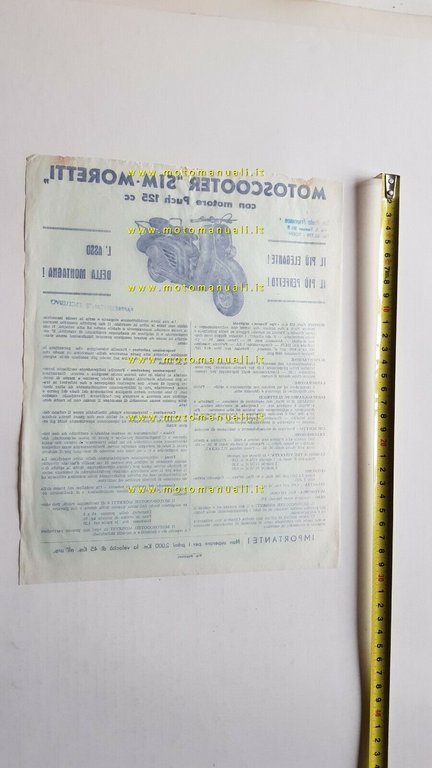 SIM Moretti Puch 125 Scooter 1950 depliant originale brochure