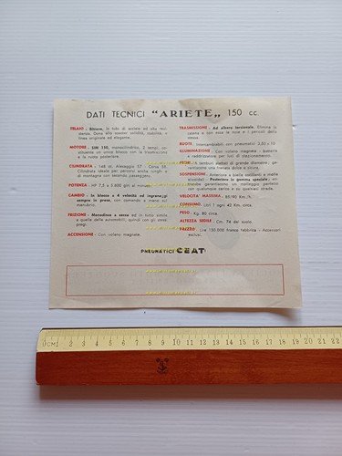 SIM scooter Ariete 150 depliant italiano originale